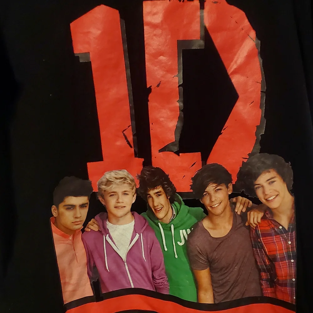 Justice One Direction 1D Black Graphic T-Shirt Boys Size 12 Band Tee